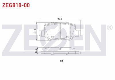 Zegen ZEG818-00 Brake Pad Rear Mercedes A Series (W169) A 150 2004-2012 / (W169) A 170 CDI 2004-2012 / B Series — Brake Pads