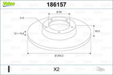 VALEO 186157 Front Brake Disc - Compatible with Albea, Duna, and Elba — Brake Rotors & Drums