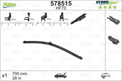 Valeo 578515 Wiper Blade Front Muz Tip 700mm Hf70 (Hydroconnect Coklu Connecting) /(X1) — Wipers