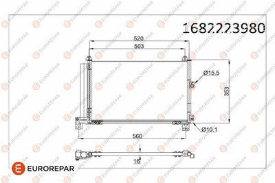 Eurorepar 1682223980 Psa / Erp A/C Condenser Ford Ranger (Et,Er,Eq,R_) Mazda B-Serıe (Un) Bt-50 (Cd)