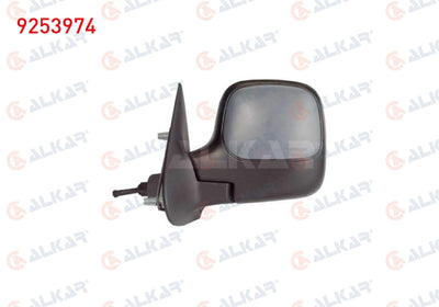Alkar 9253974 Outer Rear View Mirror Left Mechanical Heated Primed Citroen Berlingo 1996-2011 / Peugeot Partner 199 — Mirrors