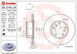 BREMBO Front Brake Disc 09.5142.24 - Air-Cooled 302 mm for BMW 5 Series E34 — Brake Rotors & Drums