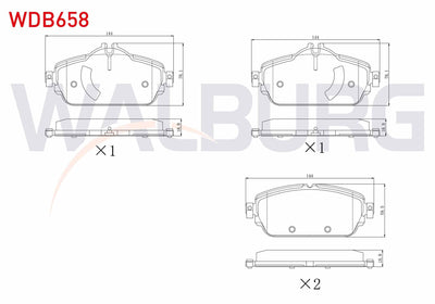 WALBURG WDB658 Brake Pad Front Mercedes C Series (W205) C 180 2014-/ C Series (W205) C 180 Bluetec 2014 — Brake Pads