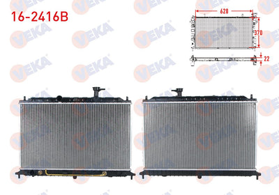 Veka 16-2416B Water Radiator Brazing Kia Rio II 1.4i 16V-1.6 Cvvt A-T / M-T Ac + /-2006-2011 — Radiators & Fans