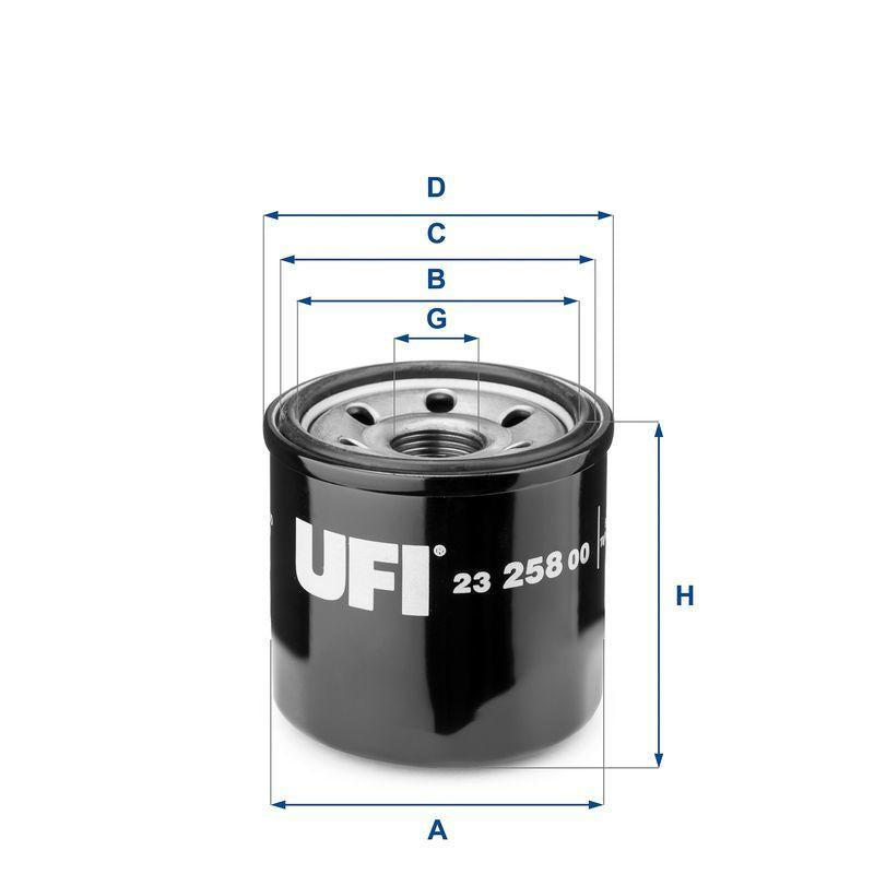 UFI Oil Filter 23.258.00 - Compatible with Almera, Juke and 4 more models — Oil Filters
