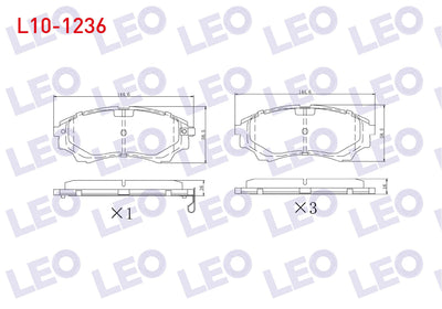 LEO L10-1236 Brake Pad Front with Wear Indicator Ford Ranger 2.5 TDCi 4X4 2002-2006 / Ranger 2.2 TDCi 2002-2006 — Brake Pads