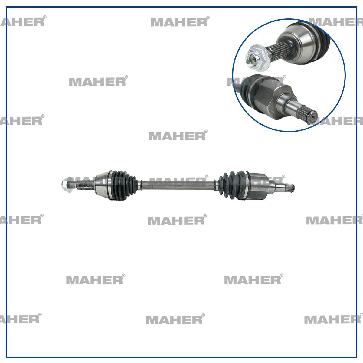 MAHER 18287 Axle Complete Front Courier 14= / Left 1.5Tdci M-T 614mm — Axles, CV Joints & Boots