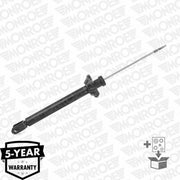 Front view of MONROE 23879 Rear Shock Absorber, Side view of MONROE 23879 Rear Shock Absorber, Close-up of MONROE 23879 Shock Absorber features MONROE 23879 Rear Shock Absorber (Right/Left) for Ford Ka 1.3 (1996-2008) MONROE 23879 Rear Shock Absorber for Ford Ka monroe, rear-shock-absorber, ford-ka, vehicle-parts, automotive, shock-absorber, car-repair, mechanics, suspension-parts, ai-generated