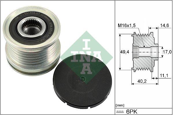 INA 535012410 Alternator Pulley Polo Passat Caddy A4 A6 Q3 Q5 Transporter T6 Amarok Golf 01- — Starting & Charging