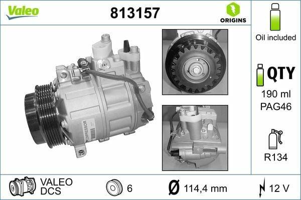 VALEO 813157 AC Compressor - Climate Control for W203-W204 & W211 Series — A/C Compressor