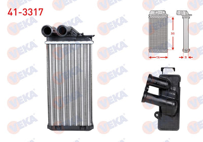 Veka 41-3317 Heater Core Mechanical Peugeot 307 (3A / C) 1.6 2000-2007 — Heater & Blower