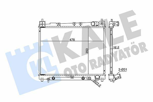 KALE 366000 Radiator for 2000-2006 Yaris 1.5 VVTi - 1.3 - 1.5 — Radiators & Fans
