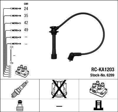 NGK 6209 Ignition Cable Kia Carens II Fj Rio I Dc Shuma I II Fb