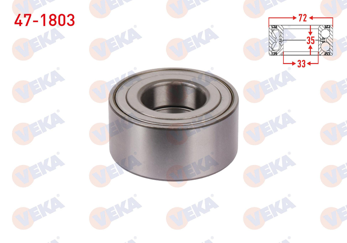 Veka 47-1803 Front Wheel Bearing 35X72x33 Left-Right Tempra 1.4i-1.6i 1992-1999 / Tipo 1.4i-1.6i 1990-2000 / — Wheel Bearings