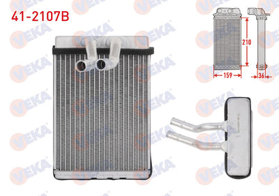 Veka 41-2107B Heater Core Brazing Front Hyundai Starex 2.5 TD 1997-2007 — Heater & Blower