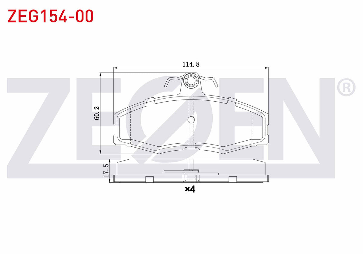 Zegen ZEG154-00 Brake Pad Front Skoda Favorit 136 1.3 1989-1994 / Forman 1.3 1990-1994 / Favorit Pick Up 1.3 199 — Brake Pads