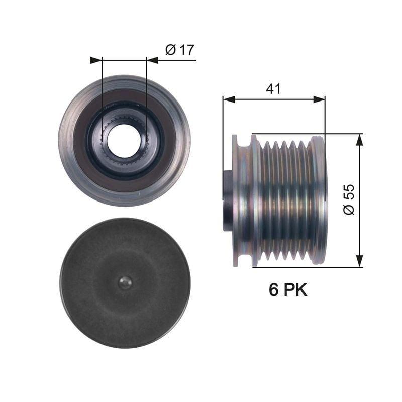 GATES Alternator Pulley OAP7115 - Compatible with 1.6 16V Engines — Starting & Charging