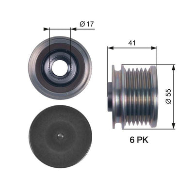 GATES Alternator Pulley OAP7115 - Compatible with 1.6 16V Engines — Starting & Charging