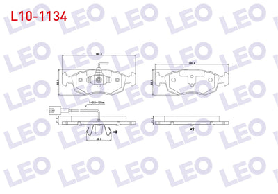 LEO L10-1134 Brake Pad Front with Connector Fiat G.Punto Evo (199) 1.3 Mjt 2008-2012 / G.Punto Evo (199) 1.2i 20 — Brake Pads