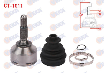 Veka CT-1011 CV Joint Left-Right Front Outer Length 140,5mm Citroen C2 (Jm) 1.4 — Axles, CV Joints & Boots