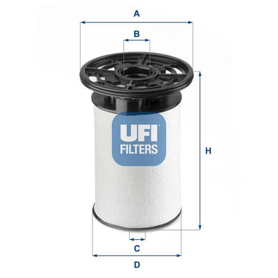 Ufi 26.076.00 Diesel Filter Fiat Ducato 250_/III 2.0/2.3 JTD/MJ 11-19 Boxer/Jumper 2.2 BlueHDi — Fuel Delivery