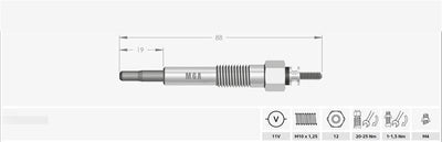 MGA 10082 Glow Plug 12V (Opel:Astra-Combo-Corsa 1.5 D-1.7 D) — Coils & Plugs