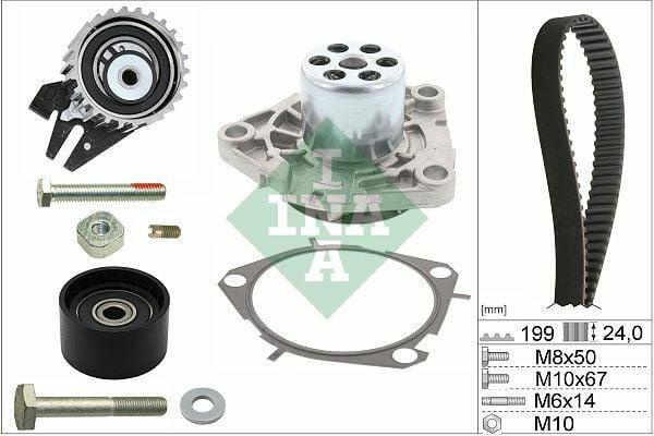 ina timing belt and water pump set, ina 530056230 engine part, water pump and timing belt for cars INA 530056230 - Timing Belt And Water Pump Set for Mechanics and Car Enthusiasts | 24mm Width INA Timing Belt & Water Pump Set ina-timing-belt, water-pump, car-maintenance, mechanics, car-enthusiasts, engine-parts, engine-performance, quality-car-parts, automotive-repair, ai-generated