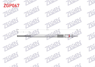 Zegen ZGP067 Glow Plug 4,4V Opel Antara 2010-/ Chevrolet Captiva 2011-/ Cruze 2011-/ 2.0 D, 2.2 D — Coils & Plugs