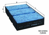 MAHLE LAO878-S Pollen Filter - Active Carbon & Anti-Allergenic — Air & Cabin Filters