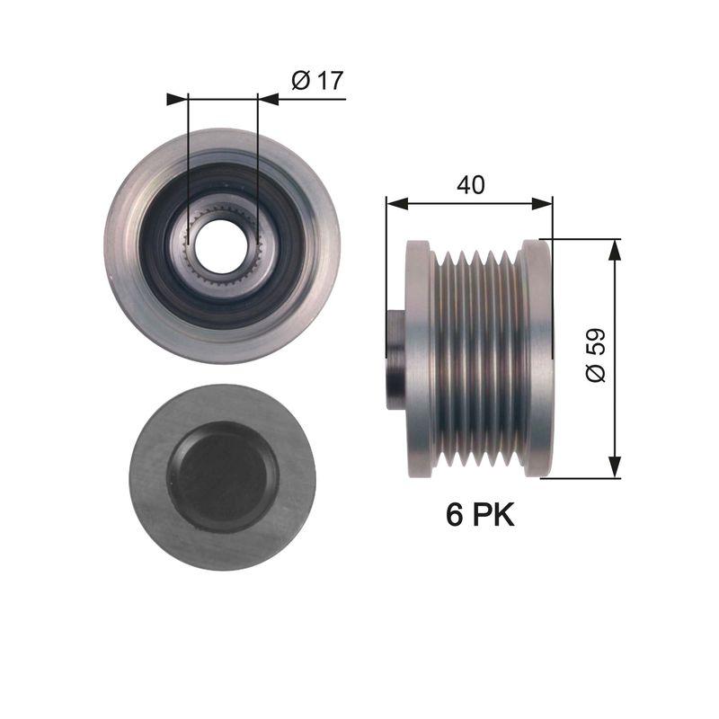 Gates OAP7144 Alternator Pulley Opel Astra J-Adam-Insignia-Zafira C / Aveo-Cruze A13DTE-A14XER-B14XER-A — Starting & Charging
