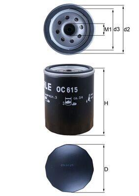 Mahle OC615 Oil Filter Ford Ranger BT50 2.5 TD 3.0 TD 2006-2012 — Oil Filters
