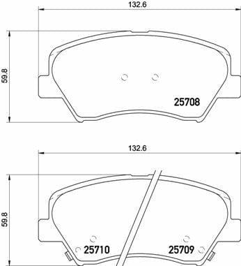 BREMBO P30073 Front Brake Pads - High Performance for Hyundai Elantra, i30 and 2 more models