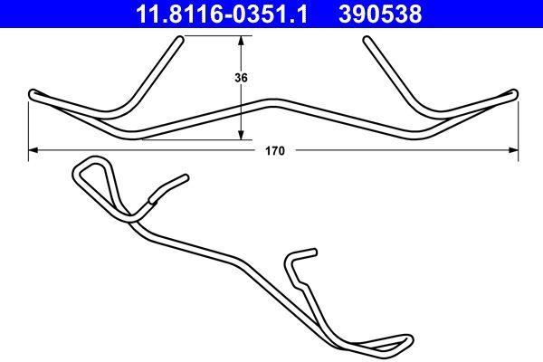 ATE 11.8116-0351.1 Brake Caliper Spring — Brake Calipers