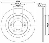 HELLA Pagid Brake Disc Rear - Hyundai i30 (1.6 CRDi, 1.6 GDI) — Brake Rotors & Drums