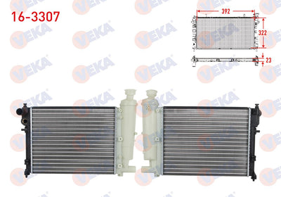 Veka 16-3307 Su Radiator Mechanical Peugeot 106 II 1.1i M-T (Short) 1996-2002 — Radiators & Fans
