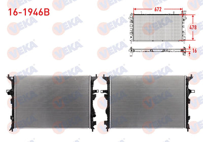 Veka 16-1946B Water Radiator Brazing Ford Focus A-T 2018 — Radiators & Fans