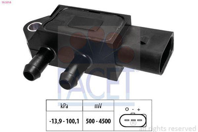 Facet 10.3318 Pressure Sensor VW 1.6 TDI 2013-Clh — Vehicle Sensors & Switches