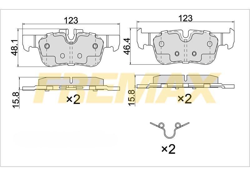 Fremax FBP-0034 Rear Brake Pad (Corbon Formula) BMW F40-2F45-F46-X1 F48-F49-X2 F39 Mini-F54-F60 2014-2018 — Brake Pads