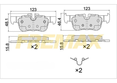 Fremax FBP-0034 Rear Brake Pad (Corbon Formula) BMW F40-2F45-F46-X1 F48-F49-X2 F39 Mini-F54-F60 2014-2018 — Brake Pads