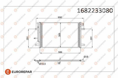 Eurorepar 1682233080 Audi A4 B7/Seat Exeo A/C Condenser — Condensers & Evaporators