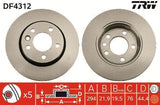 TRW DF4312 Disc Brake Rear 03-T.Porter T5 - Ventilated Design — Brake Rotors & Drums
