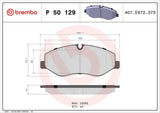 Brembo P50129 Front Brake Pads - Set for Mercedes V-Class & Vito