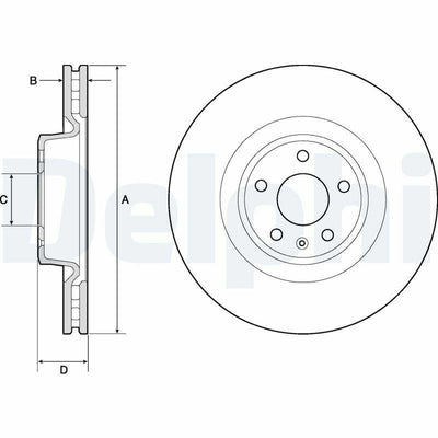 Delphi BG9173C Disc Brake - Ventilated Front Disc for Audi A6 2.0 TFSI, 3.0 TDI — Brake Rotors & Drums