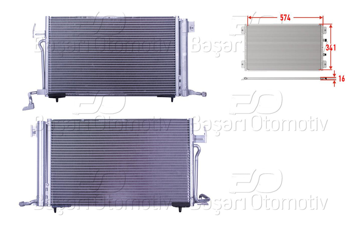 Wisco 3143265-00 A/C Condenser 574X341x16 Peugeot306 96 > — Condensers & Evaporators