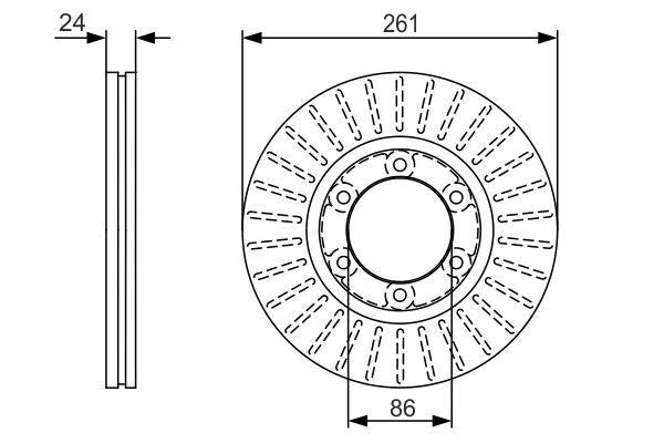 BOSCH Front Brake Disc - Ventilated for Kia Bongo K2500 TCi (2004-) — Brake Rotors & Drums
