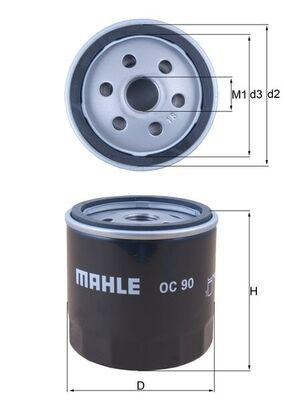 Mahle OC90 Oil Filter Opel Astra F/G Corsa A/B Vectra A/B/C Chevrolet Lacetti Rezzo — Oil Filters