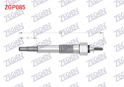 Zegen ZGP085 Glow Plug 11V Opel Corsa A 1.5 TD / Astra F 1.7 Tds — Coils & Plugs