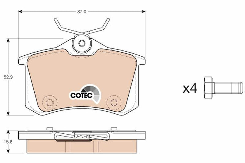 TRW GDB1973 Brake Pad Rear 10-C3-C4-Ds3 207-208-2008 — Brake Pads