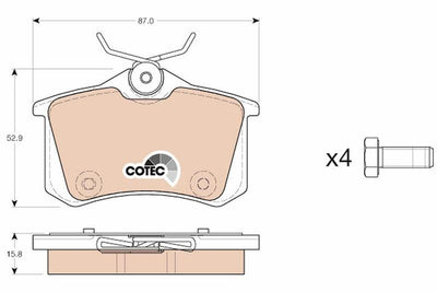 TRW GDB1973 Brake Pad Rear 10-C3-C4-Ds3 207-208-2008 — Brake Pads