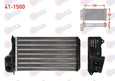 Veka 41-1500 Heater Core Mechanical Citroen C3 (Fc) 1.4 HDi 2002-2009 — Heater & Blower